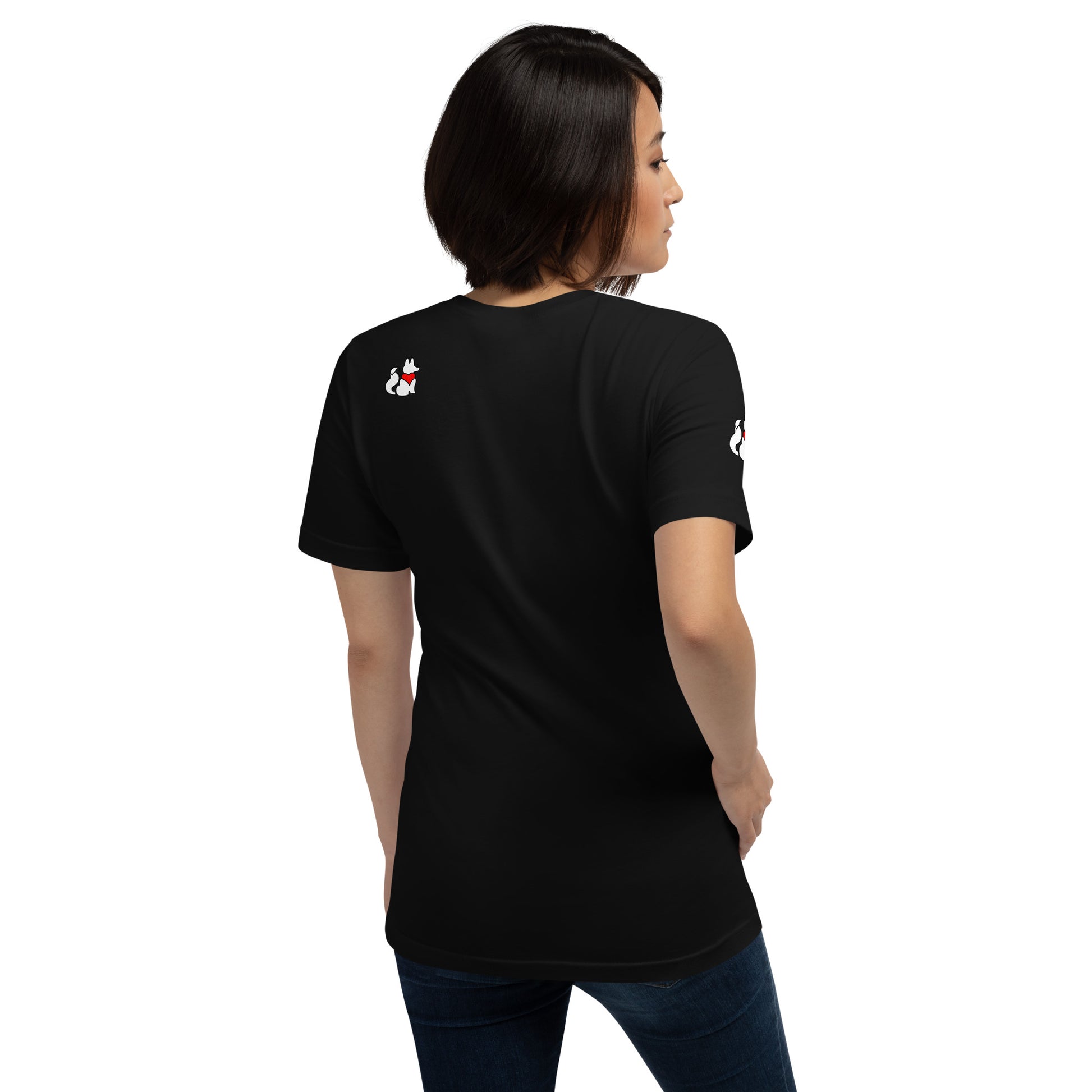 Back view of black KIMMIE La Fille FOXX women’s graphic tee by Foxxy Girl.