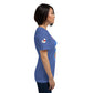 Right view of heather true royal KIMMIE La Fille FOXX women’s graphic tee by Foxxy Girl.