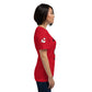 Right view of red BOLD La FILLE FOXXY LOGO women’s graphic tee by Foxxy Girl.